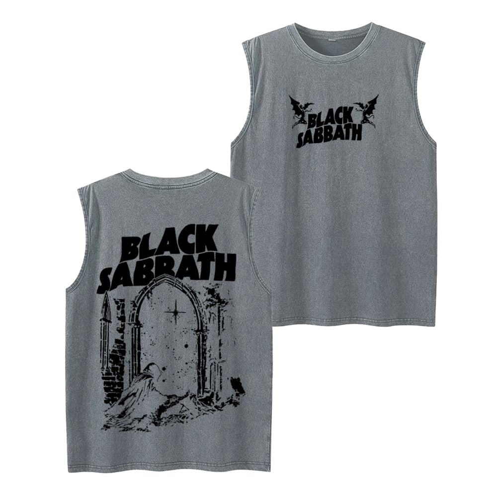Black Sabbath Into The Void Unisex Washed Tank Top