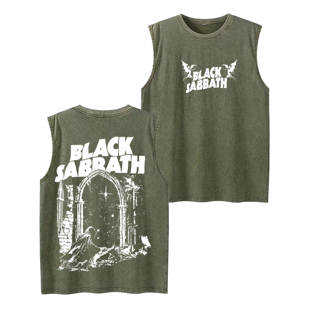 Black Sabbath Into The Void Unisex Washed Tank Top