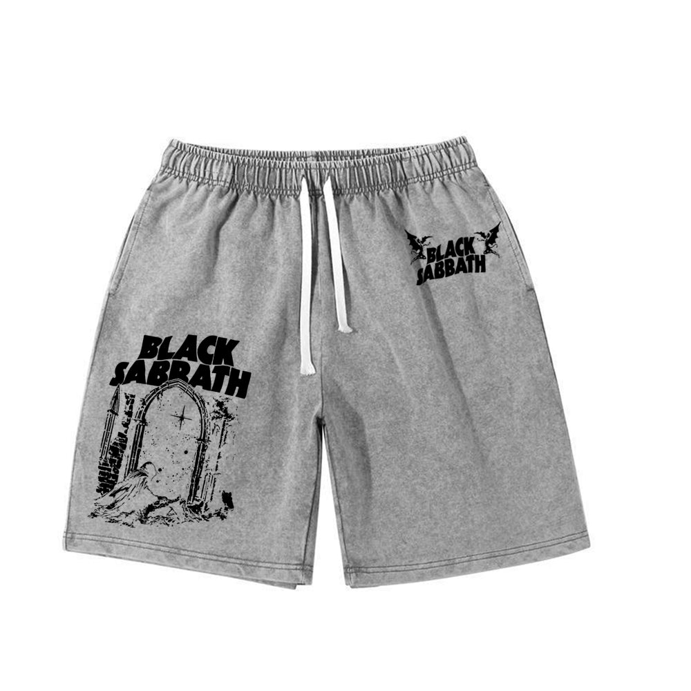 Black Sabbath Into The Void Washed Shorts Loose Sports Shorts
