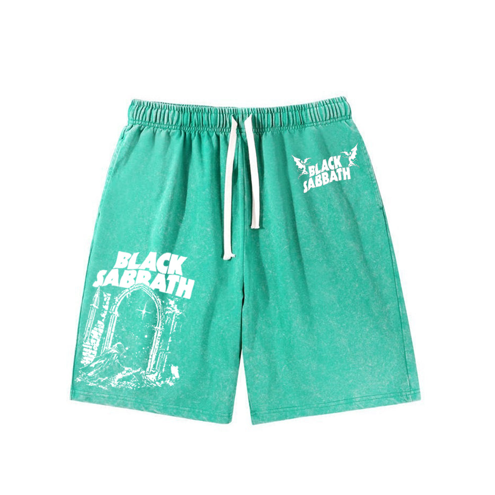 Black Sabbath Into The Void Washed Shorts Loose Sports Shorts