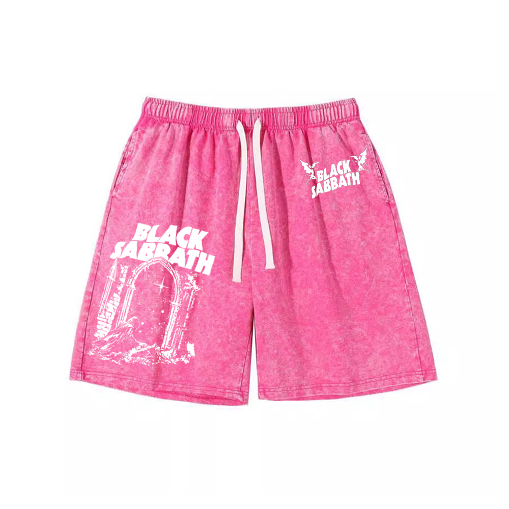 Black Sabbath Into The Void Washed Shorts Loose Sports Shorts