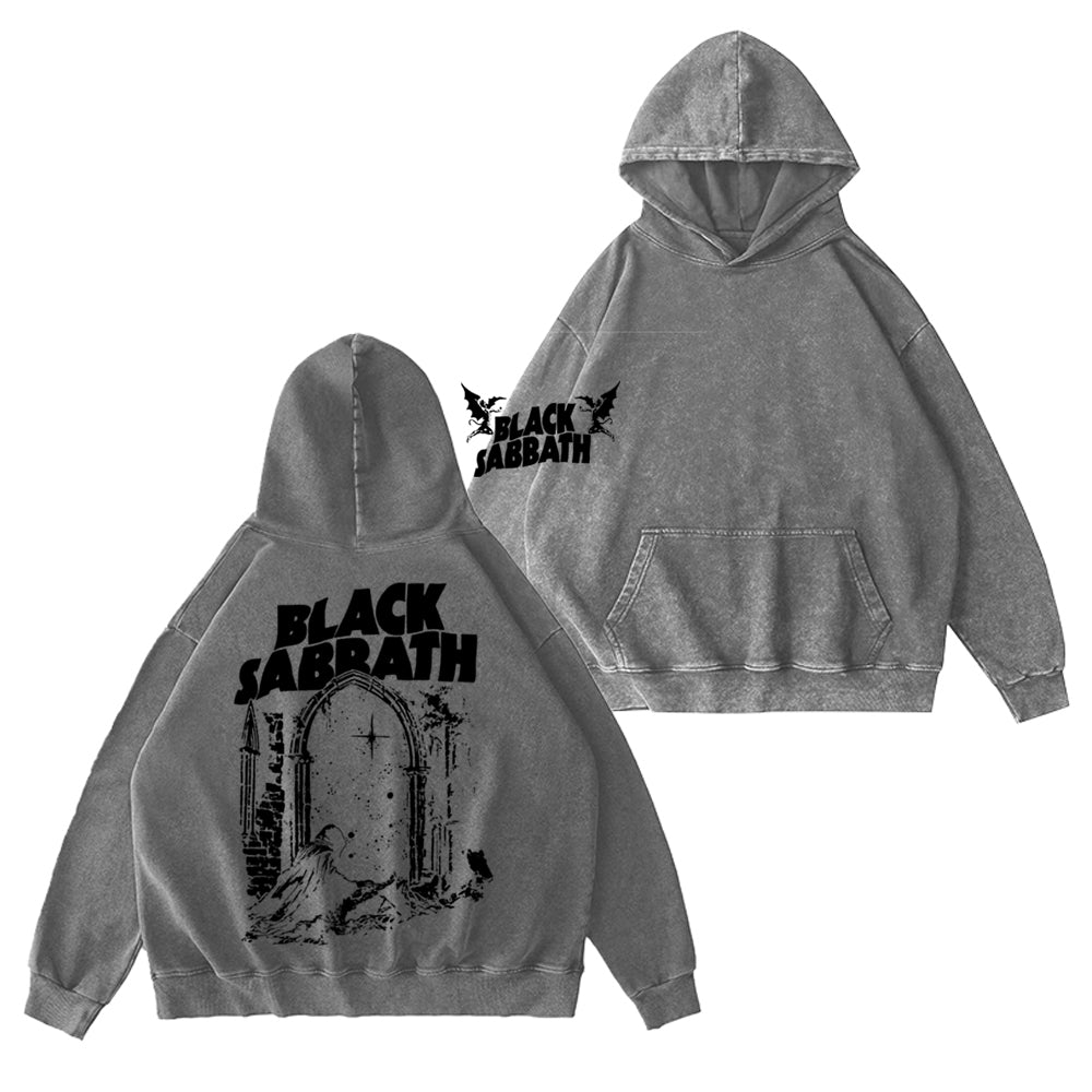 Black Sabbath Into The Void Unisex Washed Hoodie