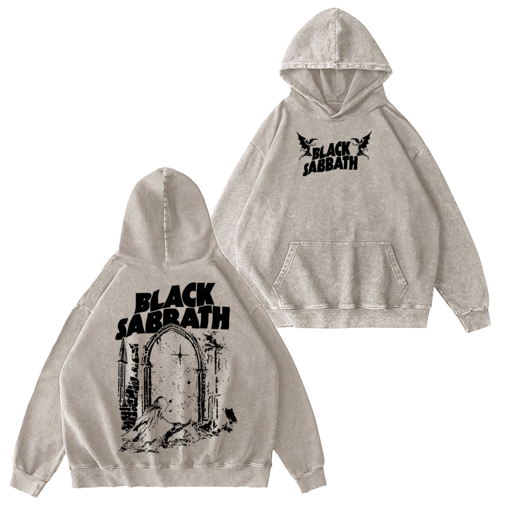 Black Sabbath Into The Void Unisex Washed Hoodie