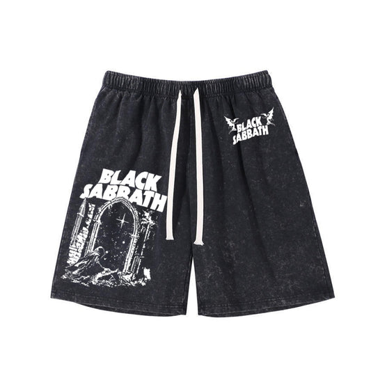 Black Sabbath Into The Void  Washed Shorts Loose Sports Shorts